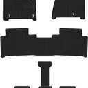 Carpet Floor Mats Custom Fit for Hyundai Santa Fe 6/7 Seats 2024 2025 2026 Gas & Hybrid, 1st 2nd 3rd Row Set All Weather Anti-Slip Waterproof Back Floor Liners - 5pc