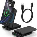 Foldable Wireless Charger Samsung Wireless Charging Station for Galaxy S26 S25 Edge S25 Ultra Plus S24 S23 S22 S21 S20 S10,15W Android Dock Charger Phone Charging Stand for Google Pixel 10 9 8