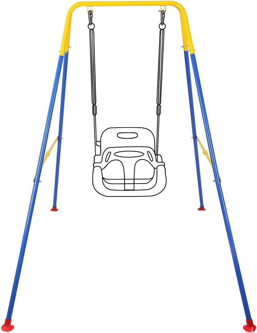 Swing Stand, Metal A-Frame Hammock Chair Stand, Foldable Baby Swing Frame(NO SEAT)