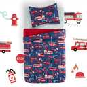 SLEEP ZONE Kids Bedding Twin Comforter Set - Super Soft & Cute Printed 2-Piece Comforter Set All Seasons for Boys, Girls, Fade Resistant, Machine Washable, Fire Truck
