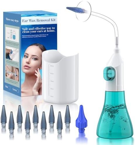 Ear Wax Removal, Ear Cleaner, Ear Cleaning Kit, FSA HSA Eligible, Manual Ear Irrigation Flushing System, Ear Wax Removal Kit, Safe and Effective to Clean Ear Built Up Wax