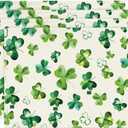 Artoid Mode Lucky Shamrock St. Patrick's Day Placemats for Dining Table, 12 x 18 Inch Seasonal Holiday Rustic Vintage Washable Table Mats Set of 4 (Beige)