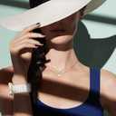 2 x Surace 2 in 1 Waterproof Bling Case Compatible for Apple Watch Series 9/8/7 41mm Screen Protector, Lace Edge Diamond Protective Bumper Face Cover for iWatch Accessories Women 41mm, Rose Gold