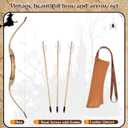 Arrowbash Wooden Bow and Arrow Set Leather Quiver, 40"