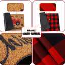 JarThenaAMCS 2Pcs Merry Christmas Door Mat Combo Set 16.5" x 29" Xmas Truck Imitation Coir Welcome Doormat with 23.6" x 35.4" Red Black Plaid Rug for Indoor Outdoor Home Bathroom Decor
