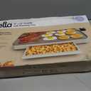 bella 12" x 22" Electric Griddle with Warming Tray, EverGood Ceramic Nonstick Coating & Removable Temperature Probe, Dishwasher-Safe Drip Tray & Cool Touch Handles, 1500 Watt, Oatmilk