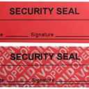 TamperSeals Group - 100pcs Non Transfer Tamper Evident Security Labels/Stickers/Seals for The Reusable Package and Expensive Surface (Red, 1 x 3.35 inches, Serial Numbers)