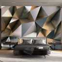 Cliouar-Metal Polygon Geometry Wall Mural Wallpaper for Bedroom Living Room 158" x 110" (Not Peel and Stick)