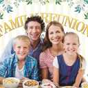 AIIKES 8X6FT Family Reunion Backdrop Welcome Family Tree Members Photography Background Gathering Gold and Green Party Decorations Photo Studio Props 12-613