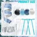 Syhood 38 Pcs Christmas Velvet Ornaments Decor Kit 2.36'' 18 Pcs Christmas Tree Ornaments Balls 18 Vintage Velvet Bows 5.5 Yard Ribbon for Xmas Tree Hanging Decorations, Blue