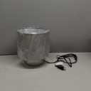 Simple Designs LT2064-SMG Smoke Gray Glass Table Lamp with Gray Fabric Shade