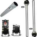EWH-03 Electric Water Heater Tune-Up Kit with Element Wrench, Includes Upper & Lower Heater Thermostat, 2x Heater Elements - 4500W 240V (3500W@208V), 1 x Element Wrench, Water Heater Replacement Parts