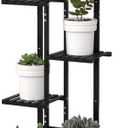 Laiensia Bamboo Plant Stand Rack 6 Tier,Multiple Stand Holder Shelf Rack, Indoor&Outdoor Planter Display Shelves for Patio Garden, Living Room, Corner Balcony and Bedroom,Black