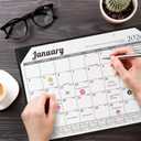 Ospelelf Desk Calendar 2026-2027 Wall Monthly Planner 12"x17" Leather Pad with Protective Cover 18 Months January 2026 - June 2027 Black