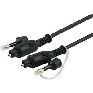 GE Digital Toslink Cable, Fiber Optic, 6 Foot Cable, Male to Male, PVC Jacket, 3.5mm Adapter for Portable Digital Equipment, for Home Theater, Sound Bar, TV, PS4, Xbox, PlayStation, 34111, multicolor 2 Pack