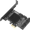 PCIE SATA Cards, Ports SATA III 6Gbps Controller Cards with Low Bracket, PCIE (1X 2X 4X 8X 16X) SATA3.0 Interface Expansion Cards for for Linux