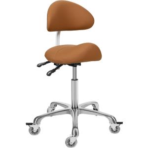 Saddle Stool Chair With Back Support - Ergonomic Rolling Saddle Stools with Wheels Hydraulic Swivel Adjustable Stool Esthetician Chair for Massage Salon Tattoo Dentist Clinic Home office (Camel), With Backrest