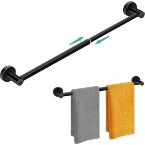 MGahyi Towel Racks for Bathroom-Adjustable Towel Holder(13.18inch-24inch) Sturdy and Rustproof Towel Bar Wall Mounted, Single Towel Bar Rod for Bathroom Accessories (1Pack, Black)