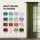 MIULEE 2 Panels Olive Green Semi Sheer Window Curtains Elegant Grommet Top Window Voile Drapes/Treatment Linen Textured Dark Green Panels for Bedroom Living Room (54X84 Inches)