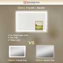 Keonjinn Beveled Lighted Bathroom Mirror 22 x 30 Inch, Frontlit & Backlit LED Bathroom Mirror with Lights 3 Color Lights, Anti-Fog Vanity Mirror with Tempered Glass, UL-Listed LED Driver, CRI90+