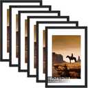 A PLUS MAX 16x24 Picture Frame Set of 6 Black Light Weight Wall Mount