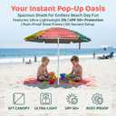 LOTTAFUN 5ft Beach Umbrella - Heavy Duty Wind Resistant UV 50+ Portable Sun Shade with Sand Anchor & Carry Bag, Outdoor Folding Umbrella for Beach,Pool,Patio,Garden (3 Color Block)