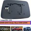 Driver Left Side Heated Mirror Glass Compatible with 2009-2018 Dodge Ram 1500 2500 Ram Driver Side Heated Mirror Glass Convex 68050299AA, 68079363AA