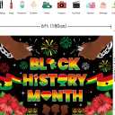 Black History Month Backdrop 6x4FT African American Black History Month Photography Background Festival Party Decorations Supplies Photo Props (6x4FT: 72x48 inch)