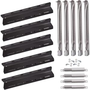 Grill Replacement Parts for Kenmore 5 Burner 146.47468610, 146.23680310, 146.47469610, Kenmore 4 Burner 146.34611410, 146.34611411, 146.10017510 Gas Grills, Pipe Burner, Heat Plate, Carryover Tube