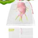 Fruit Cover Bags with Drawstring, 50pcs 10x10 Inch Garden Netting Fruit Protection Bags for Plant Flowers Vegetables Trees Away Bugs Birds Flies