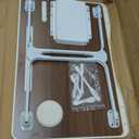 Laptop Bed Table, Laptop Desk for Bed, Foldable Laptop Bed Desk with USB Charge Port, Handle, Desktop Card Slot, Cup Slot, Side Drawer, Portable Laptop Table for Bed Eating Reading Working