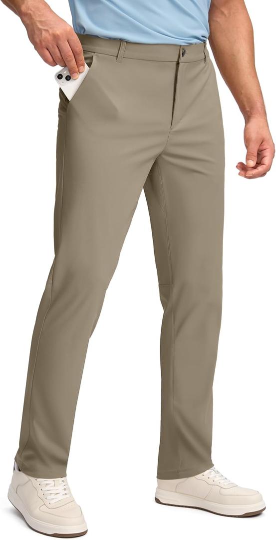 Obla Men's Golf Pants - 30"/32"/34" Slim Fit Stretch Lightweight with 5 Pockets Casual Travel Dress Work Pants for Men (Brown)