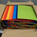 Fulmoon 48 Pack 3 Ring Plastic Binders 1 Inch Bulk with 2 Pockets, Flexible Binder Loose Leaf Hardcover, Fit 12" x 10" US Letter Size Paper, for School Office Home, 6 Colors(Vibrant)