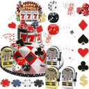 Hooqict 24 Pieces Casino Cake Decorations Set with Mini Toy Slot Machine Poker Casino Cake Toppers & Cupcake Toppers for Las Vegas Casino Night Theme Birthday Party Decorations