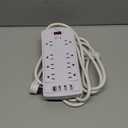 6FT Surge Protector Power Strip, Nuetsa Extension Cord with 8 Outlets and 4 USB Ports, 6 Feet Power Cord (1625W/13A), 2700 Joules, ETL Listed, White
