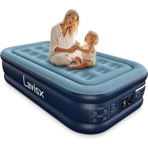 Twin Air Mattress with Built in Pump 16" Blow Up Mattress Raised Air Bed, 3 Mins Quick Self Inflatable with Storage Bag for Guest and Home