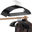 Contour Metal No Bumps Hanger - Suit, Coat & Sweater Hanger (Pack of 110, Black)