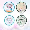 NUOBESTY Foldable Fan Japanese Style Handheld Round Folding Fan Great for Wedding Birthdays Decoration,4pcs