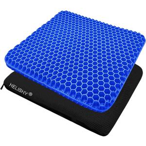 Egg Gel Seat Cushion, Breathable Gel Cushion Chair Pads with Non-Slip Cover for Home Office Car Wheelchair, Honeycomb Design Egg Seat Cushion As Seen On TV (Small: 16 x 14 x 1.65 inch, Blue)