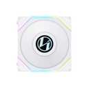Lian Li UNI Fan TL LCD 120 Reverse Blade ARGB Fan -FDB Bearing- Daisy-Chain Style - Dual Zone Lighting Effects- White- Single Pack - Without Controller - (12RTLLCD1W.US) (120mm)