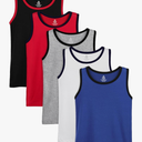 Poroka 4 Pack Boys' Tank Undershirt Sleeveless Tank Tops Assorted Colors Round Neck Cotton Tank Tops Size 7_8 Y