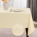 joybest Rectangle Table Cloth Oil-Proof Spill-Proof Wrinkle Resistant Tablecloths, Washable Polyester Fabric Heavy Weight Table Cover for Kitchen Dinning Outdoor Picnic Decoration, 52 x 70 Inch, Beige