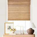 Custom Bamboo Roman Shades, 18-59" W x 27-72" H, Brown206