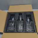 Whiskey Decanter, Liquor Decanters Set of 3, Glass Alcohol Bottle for Vodka, Tequila and Bourbon Unique Whiskey Bar and Party Decorations (28oz*2, 31oz*1)