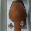 Hakan Anadolu Natural Clay Water Pitcher Set | Unglazed Terracotta Water Carafe & Plate | Traditional Small Mud Jug | Pottery Jar for Drinking Water (Large - 106 oz)