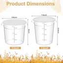 Suclain 4 Set 6 Quart 4 Qt Round Food Storage Containers with Lids Clear Proofing Container for Dough Bread with Scale Handle Home Restaurant Commercial Food Storage(White)