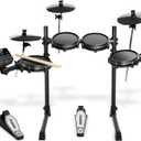 Alesis Turbo Mesh Kit  Electric Drum Set With 100+ Sounds, Quiet Mesh Drum Pads, Drum Sticks, Connection Cables, Drum Lessons