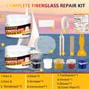 Marine Fiberglass Repair Kit for Boats, Gel Coat Repair Kit for Boats, Fiberglass Boat Repair Kit, Epoxy Filler for Boats, Fiberglass Kit Fix Holes Chips Pit Cracks (Color Match)