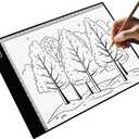 A4 LED Light Box for Tracing and Drawing - Ultra Thin Adjustable Light Table, USB Trace Light UP Pad Screen, Small Copy Board Tracer for Kids Artists, Sketching, Stenciling, and Art Crafting.