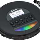 KLIM Nomad - Portable CD Player with Long-Lasting Battery - with Headphones - Radio FM - Compatible MP3 CD Player Portable - TF Card Radio FM Bluetooth - Ideal for Cars - Black